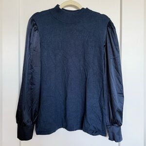 Navy Puff Sleeve Top